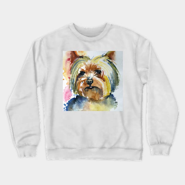 Yorkshire Terrier Watercolor - Gift For Dog Lovers Crewneck Sweatshirt by Edd Paint Something